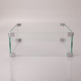 Glass Wind Gurad Square Glass Windshield For Square Fire Table