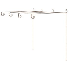 Garden Pergola Antique Brown 13.1'x9.8'x8.2' Iron