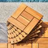 6 puzzle slats per tile rown Acacia Interlocking Wooden Deck tile (Set of 10 Tiles)(Swiship-Ship)(Prohibited by WalMart)