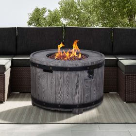 Hot Sales Product Faux Wood Grain Gas Fire Pit Table, Create A Wild-joy Resort On Your Patio With This Fire Pit Table