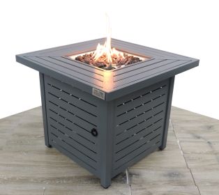 Living Source International 25" H Steel Outdoor Fire Pit Table with Lid