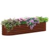 Outsunny 8' x 2' x 1.4' Galvanized Raised Garden Bed Kit, Outdoor Metal Elevated Planter Box with Safety Edging, Easy DIY Stock Tank for Growing Flowe