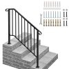 Artisasset Matte Black Outdoor 3 Level Iron Handrail