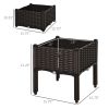 Outsunny 2 Piece Raised Garden Bed with Legs, Self-Watering Planter Box Raised Bed to Grow Flowers, Herbs & Vegetables, Gray