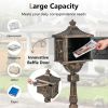 Retro Cast Aluminum Mailbox Security Postal Letter Box with Baffle Door